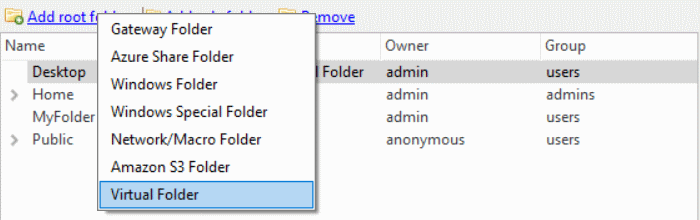 Add Virtual Folder