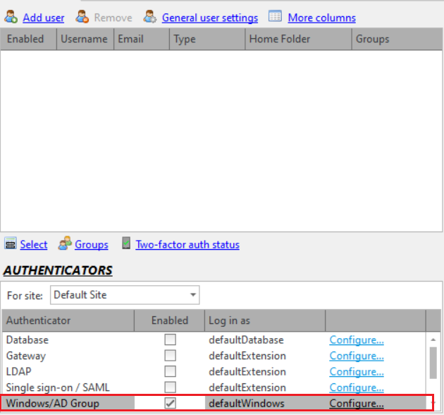 Windows/AD group authenticator